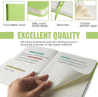 EMOMAS Lined Journal Notebook, 6Pack Hardcover Notebook for Men & Women – Journals for Writing, Work, School, Home & Daily Notes, 160 Pages – Medium A5, 5.7"x8", 100 gsm Thick Paper (Grass Green)