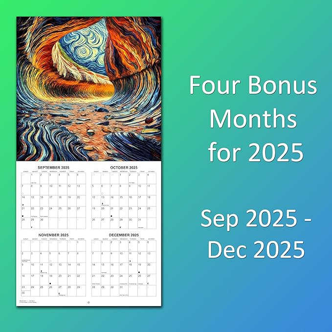2026 National Parks through the Eyes of Van Gogh Monthly Wall Calendar - Art from America's National Parks in the Style of Vincent Van Gogh | Impressionist Style Paintings Calendar 2025-2026