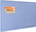 Large Bulletin Board - 48 x 36 Inches, Decorative Felt Pin Board for Wall - 4' x 3' Foldable Photo Display Board with Self-Adhesive Tape, Includes 20 Push Pins - Lavender Blue