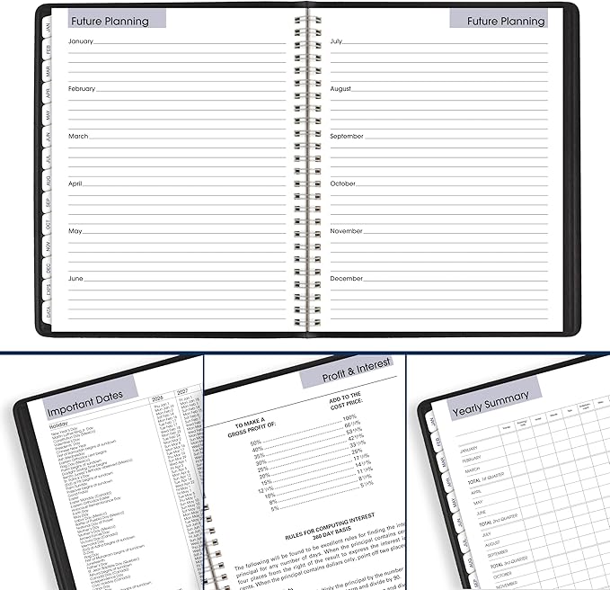 AT-A-GLANCE 2026 Planner, Weekly & Monthly, 7" x 8.75", Medium, Refillable, Executive, DayMinder, Black (G5450026)