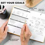 Clever Fox Ultimate Achiever’s Goal Planner - Focus & Productivity 90 Day Journal. Undated Daily Weekly Monthly Planner Organizer & Hourly Schedule Notebook - Hardcover, A5 Size, Amber Yellow