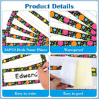 PETCEE Name Tags for Classroom Desks - 36Pcs Watercolor Dots Name Plates for Desks Confetti Name Plates for Kindergarten Preschool Classroom Back to School Teacher Supplies Must Haves