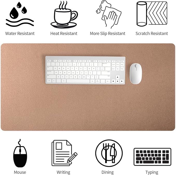 Bloss Gold Desk Mat 31.5x15.7 Inches, Desk Matt for Desktop, Waterproof Large Desk Pad, Computer Mat for Office/Home/Decor/Christmas Desk Mat