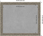 Amanti Art Silver Framed Magnetic Board 37x45 X-Large Vision Board for use with Magnets, 100% Metal Sheet to Display Items as Office Decor or for Home Organization in mudroom, Kitchen or Kids Room