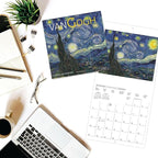 Graphique 2026 van Gogh Wall Calendar | 12” x 12” | Thick Paper | Home & Office Organizer | Large Monthly Grid | 3 Languages & Marked Holidays | 4 Month Preview Page for 2027