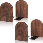 Book Ends,2 Pair Large Bookends Wood Book Ends Universal Economy Bookend (2, Large)