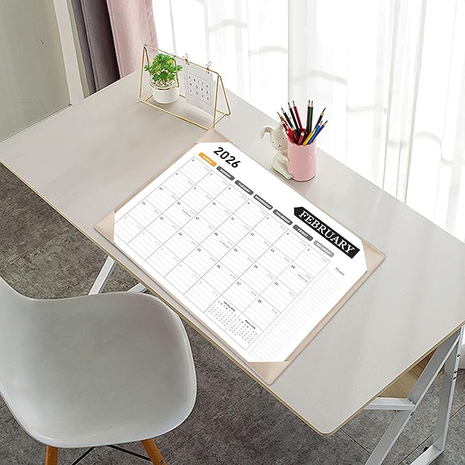 Large Desk Calendar 2026, Calendar with Desk Protecting Pad, 2026 Desk Calendar Large 22x17, Runs From January 2026 to June 2027, 18 Months, Big Desktop Calendar for Family Classroom and Office (Apricot)