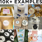 AHEADGOODS Custom Stickers - Personalized Labels, Customized Stickers with Any Design Image Logo Text, 100 Labels (Scalloped, 3"x3")
