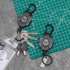 MNGARISTA Retractable Keychain, Heavy Duty Carabiner Badge Holder, Tactical ID Badge Reel with 31.5” Steel Retractable Cord, 8.0 oz