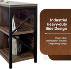 VAKATRELL 8 Cube Storage Organizer Bookshelf, Industrial Horizontal Bookcase, Accent Cubby Shelf, Media Console Table for Living Room, Home Office, 13.6" D x 63" W x 30.9" H, Dark Grey Oak