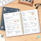 2026 Planner, Weekly and Monthly Planners with Tabs, A5 Spiral Bound Daily Calendar 2026 Planner, 12 Month Agenda Organizers from Jan. to Dec., Flexible Cover Appointment Book(Smill Sun)