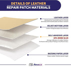Besezx Leather Repair Patch Tape Kit, Self Adhesive Leather Repair for Furniture, Couch, Sofa, Car Seats,Office Chair,Vinyl Repair Kit.30inx16in
