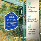 Stylish Blue Aluminum Metal Signs, 24x24, Personalized Driveway Sign Customization, USA Made
