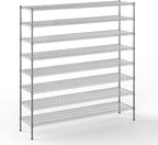 Regal Altair 18" Deep x 72" Wide x 74" Height Wire Shelving Kit | 8-Tier | NSF Commercial Storage Rack Unit