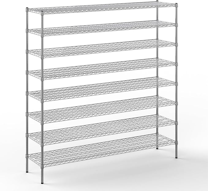 Regal Altair 18" Deep x 72" Wide x 74" Height Wire Shelving Kit | 8-Tier | NSF Commercial Storage Rack Unit