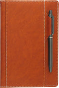 SLFreMint Premium Hardcover Executive Notebook with Pen and Pen Holder Clip, Card Pockets, 240 Pages, College Ruled, 80GSM, Leather Note Book for Work, Study, Diary and Other Scenarios, Suitable Journal for Both Men and Women