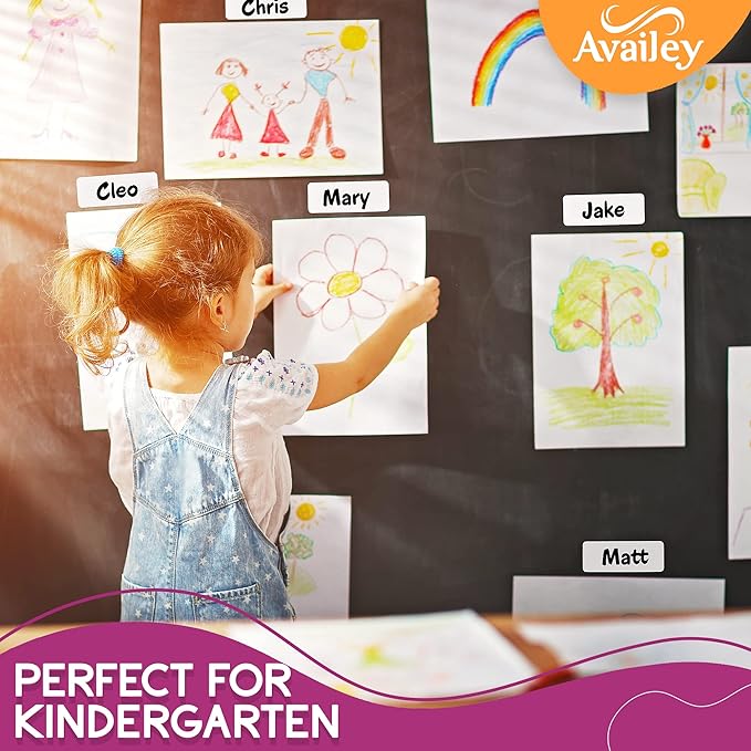 Availey 50 Pieces (3.2 x 1.2) - White Magnetic Dry Erase Labels - Reusable Strips for Classroom Home Office Garage Refrigerator Blank Writable Erasable Cards Name Tags Students Locker Shelf