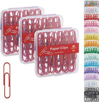NEEWAY Colorful Large Paper Clips, 2 Inch Jumbo Paper Clips, 150 Count, 3 Pack of 50 (Red)