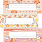 Name Tags for Students, Retro Name Plates, Groovy Name Labels for School Desks, Back to School Classroom Decor, 30 Pack (03)