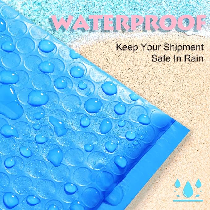 UCGOU Bubble Mailers 10.5x16 Inch Blue 25 Pack Poly Padded Envelopes Large #5 Mailing Packages Opaque Packaging Postal Self Seal Adhesive Waterproof Boutique Shipping Bags for Clothes