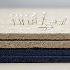 Lightomorrow Bulletin Board, 35 x 17 1/2 inches Felt Board - Decorative Pin Board, Cork Board Alternative for Wall, Foldable Self-Adhesive Vision Board Prayer Board with 20 Pushpins Dark Blue