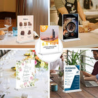 Acrylic Sign Holder 8.5x11, 10 Pack Clear Table Plastic Vertical Clear Double Sided Flyer Display, Picture Menu Stand Paper Holder Photo Sign Holder Suitable for Restaurants Office Store Show Fair