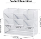 Marbrasse Mesh Desk Organizer, Multi-Functional Pen Holder, Pen Organizer for desk, Desktop Stationary Organizer, Storage Rack for School Home Office Art Supplies (White - Mesh Pen Holder)