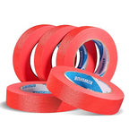 KIWIHUB Red Painters Tape,1” x 60 Yds x 5 Rolls (300 Yards Total) - Medium Adhesive Masking Tape for Painting,Labeling,DIY Crafting,Decoration and School Works