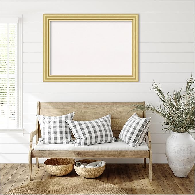 Amanti Art White Cork Board for Wall, 29x41 Vision Board with Gold Frame, Large Corkboard Office Decor for Home Organization, Traditional Corkboard Pinboard to Display Items for Home Organization