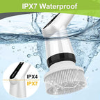 WKY-Electric Spin Scrubber - Upgraded 10-in-1 IPX7 Waterproof Shower Scrubber, Retractable Handle & 2-Speed for Toilet, Bathroom, Bathtub, Tile Floors