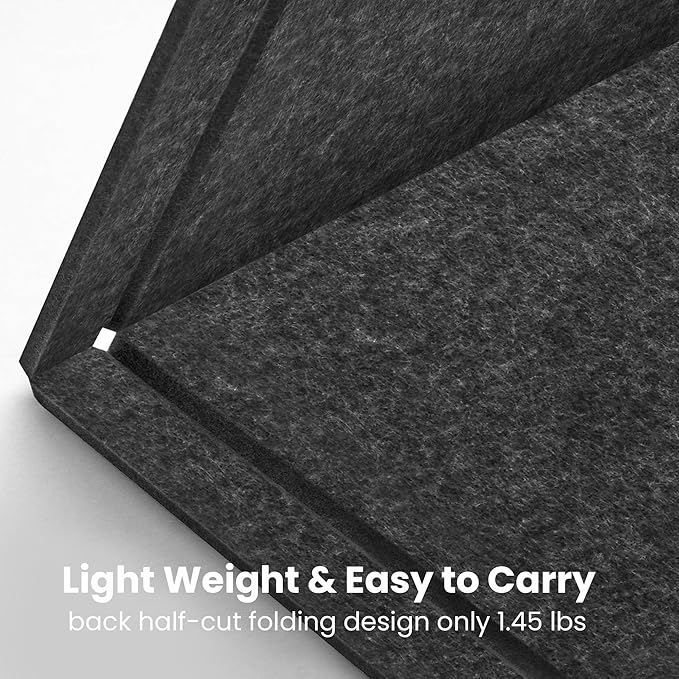 Lightomorrow Bulletin Board, 36 x 24 inches Felt Board - Decorative Pin Board, Cork Board Alternative for Wall, 3' x 2' Foldable Self-Adhesive Vision Board Prayer Board with 20 Pushpins - Dark Gray
