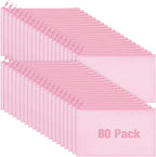 Reginary 80 Pack Canvas Zipper Makeup Bags Bulk Pencil Pouches Blank DIY Craft Canvas Cosmetic Bag Pouch with Zipper for Makeup Cosmetic Toiletry Stationary Storage(All Pink)