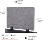 Stand Up Desk Store ReFocus Raw Clamp-On Acoustic Desk Divider Mounted Privacy Panel to Reduce Noise and Visual Distractions (Castle Gray, 23.6" x 16")