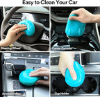 PULIDIKI Car Cleaning Gel for Car Cleaning Putty Car Putty Auto Detailing Tools Car Slime Cleaner Dust Cleaning Gel for Car Interior Cleaner Car Accessories Keyboard Cleaner Blue (4Pack)