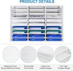 PAG-Mass Mail Sorter Adjustable Countertop Mail Holder, Heavy Duty Literature Organizer, Student Mailbox for Classroom, Desktop Bill Paper Organizer for Office Home School, 27 Compartments, White