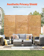 VEVOR Wooden Privacy Screen,36" W x 73" H Outdoor Privacy Screen, Freestanding Wood Privacy Panel with Stand,Outdoor Divider for Balcony Patio Lawn Garden