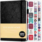 Legend Planner – Weekly & Monthly Life Planner to Hit Your Goals & Live Happier. Organizer Notebook & Productivity Journal. A5 (Black)