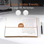 CAGIE Elegant Gold-Edged Journal for Women – Aesthetic Vegan Leather A5 Notebook, 256 Pages 100GSM Thick Paper Hardcover Diary, Gift Journals for Writing