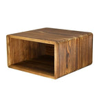 Owlgift Wooden Rustic Burnt Waste Basket Trash Bin, Rectangular Wastebaskets, Bathroom Garbage Can, Bedroom Trash Can, Dorm Recycle Bin, Office Trash Can Wooden Wastebasket Wooden Décor