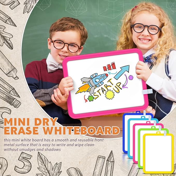 Outus 10 Pcs Dry Erase Mini White Boards Bulk 8.5 x 11'' Small Magnetic Whiteboard Double Sided Colored Writing Boards for Kids Students Locker Fridge(Colorful)