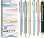 Taja Gel Pens, 6 Pcs Quick Dry Black Gel Ink Pens, 0.5mm Fine Point Smooth Writing Pens for Journaling and Note Taking, Cute Aesthetic Pens for Women & Men-Inspire