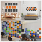 Amantech 12 Pack Acoustic Panels Self Adhesive Sound Proof Foam, High Density Sound Acoustic Panel, 16X12X0.4 Inch 4:3 Rectangle Panels in Home, Office, Reccording Room, Studio, more(Orange-Red)