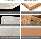 Yunihome Large Bulletin Board - Foldable 36x24 Inches Cork Board Alternative with 20 Push Pins, 3' x 2' Self-Adhesive Felt Bulletin Board for Wall, Home Office Classroom Decor