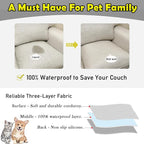 Couch Arm Covers, Waterproof Armrest Cover for Sofa, Armchair, Loveseat, Non-Slip Recliner Arm Cover, Sofa Arm Covers, Headrest Covers, Arm Chair Covers Set of 2 (Cream White, 28"×24")