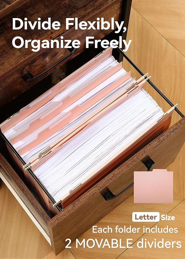 SortRax Plastic High Capacity Hanging File Folders, Letter Size, 4" Expanding Accordion Pocket with Movable Dividers, Pink Colors, Heavy Duty for Filing Cabinet, Insertable Tabs, 6 Pack