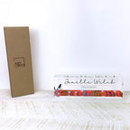 Artblox Office Desk Name Plate Personalized | Custom Name Plates for Desks | Bird Singing Design On Clear Acrylic Glass | Cute Office Desk Accessories Customized Gifts - (8" x 2.5")