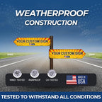 Custom Left Arrow Metal Sign by DC | Directional Signs for Indoor & Outdoor Use | Personalized Rust-Free Metal Yard Display | Customized Weatherproof Road Arrow Marker | Multiple sizes | Made in USA