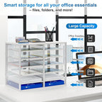 PAG-Mass Mail Sorter for Desk, Countertop Literature Organizer, Student Mailbox for Classroom, Desktop Bill Paper Holder Rack for Office Home School, 12 Compartments, White