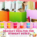 SATINIOR 24 Pcs Desk Dividers for Students, 12 Colors Testing Dividers Privacy Folders for Classroom Must Have Bulk, Study Panel for School Teacher Student Study Supplies(Swirl Style)
