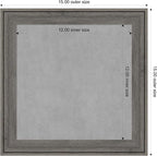 Amanti Art Grey Framed Magnetic Board 15x15 X-Small Vision Board for use with Magnets, 100% Metal Sheet to Display Items as Office Decor or for Home Organization in mudroom, Kitchen or Kids Room